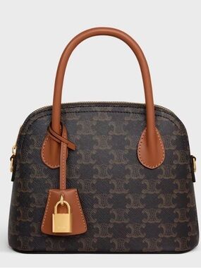 Celine Teen Honorine Bag in Triomphe Canvas and Calfskin